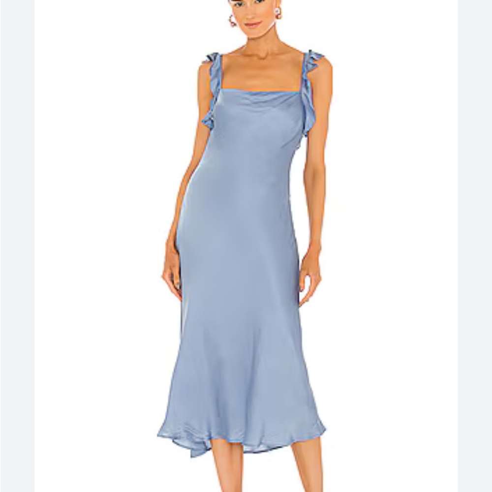Astr Blue Sleeveless Square Neck Maxi Sundress